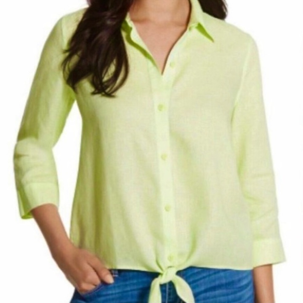 Chico's Light Green Button Down Shirt - image 1
